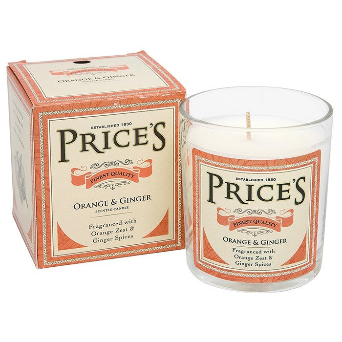 PRICE'S HERITAGE COLLECTION CANDLE SCENTED PREMIUM BOXED JAR CANDLE 8.5X7.5cm - Orange & Ginger
