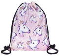 Emoji Unicorn Drawstring String Bag Travel PE Gym School Laundry