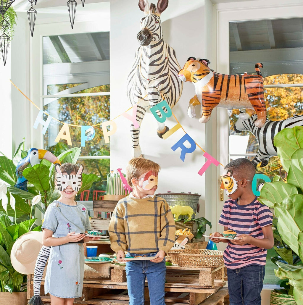 Party Animals Napkins Plates Tiger Giraffe Kids Party Jungle Table Decorations