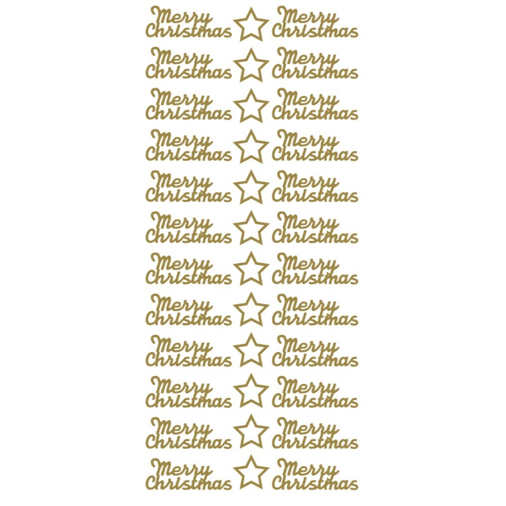 Merry Christmas Happy Christmas Peel Off Sticker Card Making Craft Stickers - Merry Christmas Gold