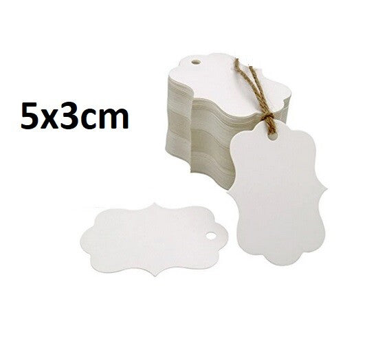 Handmade with Love Thank You DIY Craft Paper Tag Tags Gift Celebration - Blank Regency White