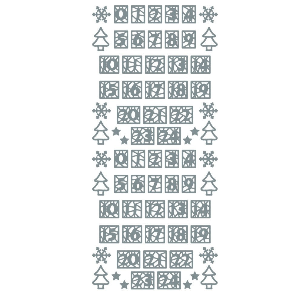 Christmas Peel Off Sticker Snowflake Star Santa Reindeer Snowman Craft Stickers - Advent Mirror Silver (1.4100MSI)