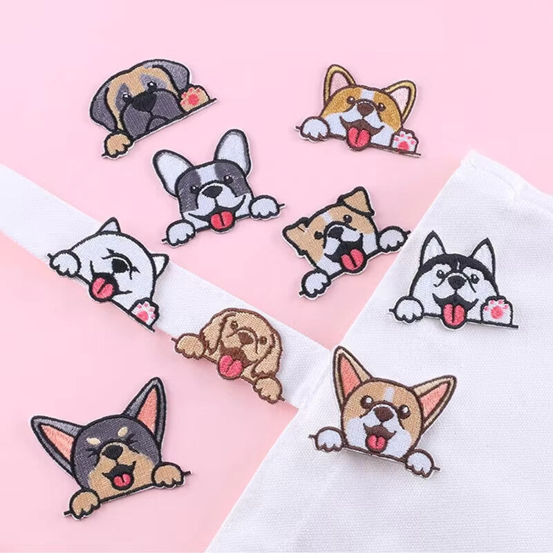 Dog Patch Embroidered Patches Puppy Pooch Iron on Applique Customise Clothing