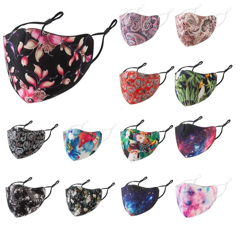 Face Mask Covering Mask Washable Reusable Patterned Designed Face Masks