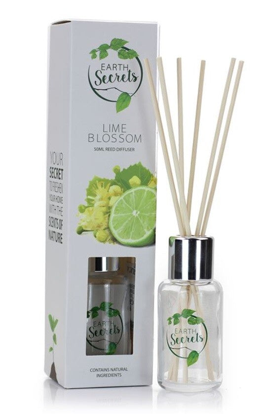 Ashleigh & Burwood Earth Secrets Reed Diffuser Boxed Home Scented Gift - Lime Blossom