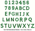 Green Letter Number Patch Iron on Sew on Alphabet Embroidered Letters Patches