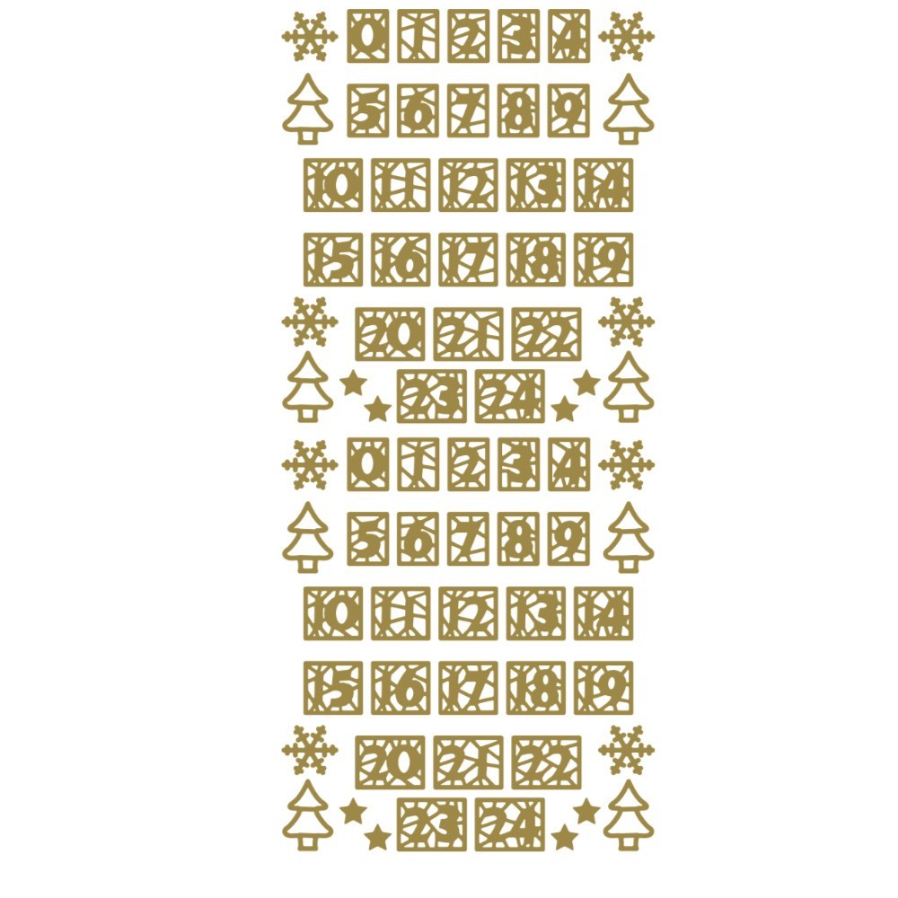 Christmas Peel Off Sticker Snowflake Star Santa Reindeer Snowman Craft Stickers - Advent Mirror Gold (1.4100MGO)