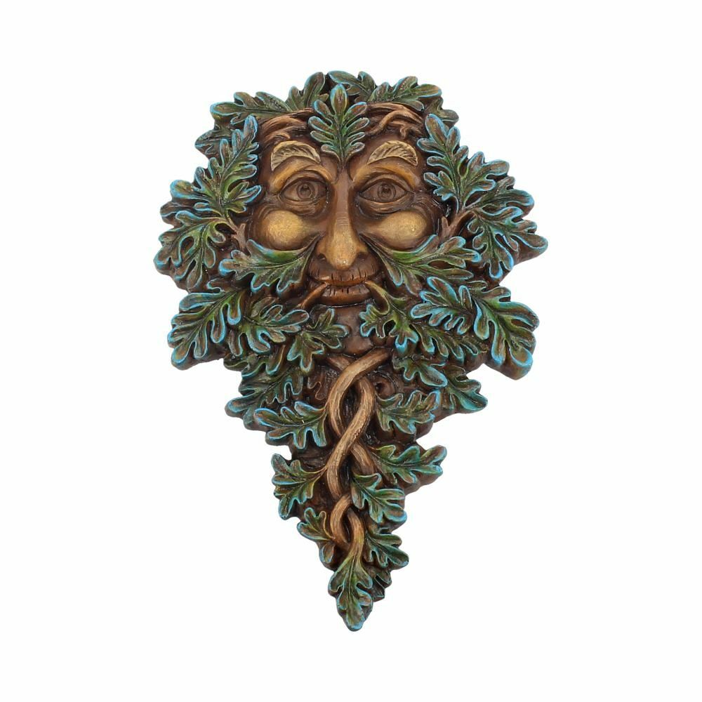 Green Man Wall Plaques Wall Art Garden Decor Tree Spirit Man Of The Forest Pagan - Oak Guardian 19.5cm