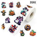 Halloween Witch Scarecrow Pumpkin Peel & Stick Labels Stickers Gift Sticker