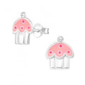 925 Sterling Silver Crystal Cupcake Muffin 13x11mm Stud Earrings & Gift Box #3