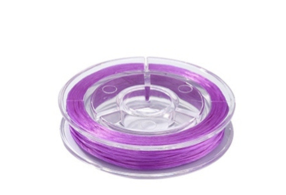 10m Colour Elastic Stretchy Thread Beading Cord String Jewellery Bracelet Making - Purple