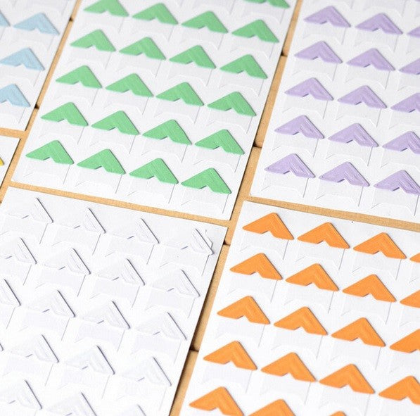 24 Piece Coloured Self Adhesive Photo Album Frame Corner Protector Stickers