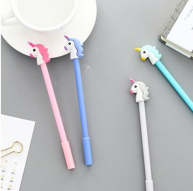 Unicorn Black Ink Pens Horse Pen Kawaii School Stationery Gift #2