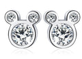 CZ Crystal Mouse Ears Stud Earrings 8x8mm & Gift Box