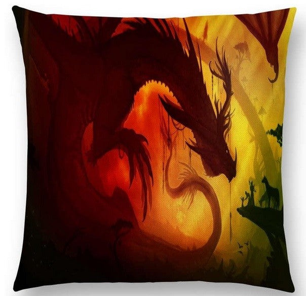 Dragon Cushion Cover Fantasy Mystical Magic Dragon Cushions 18" x 18" - 15