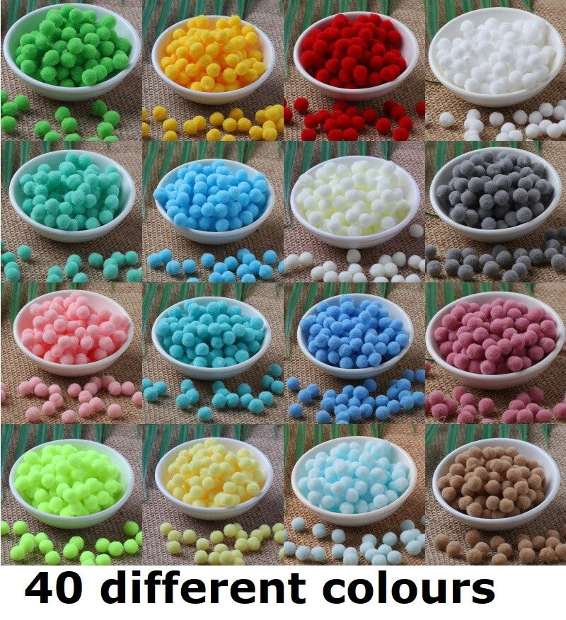 Craft Pom Poms Size 8mm Many Colour Options & Pack Sizes Pom Pom Art & Craft