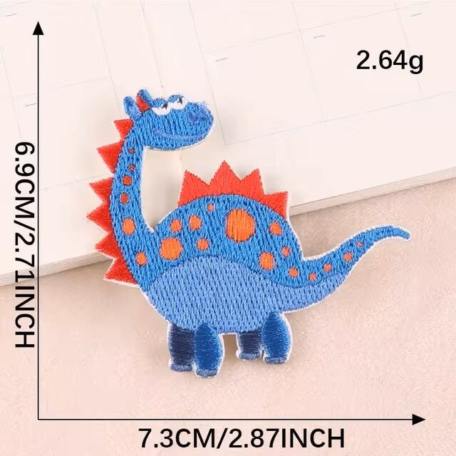 Dinosaur Patch Cartoon Animal Patches Iron on Letter Customise Clothing - 8
