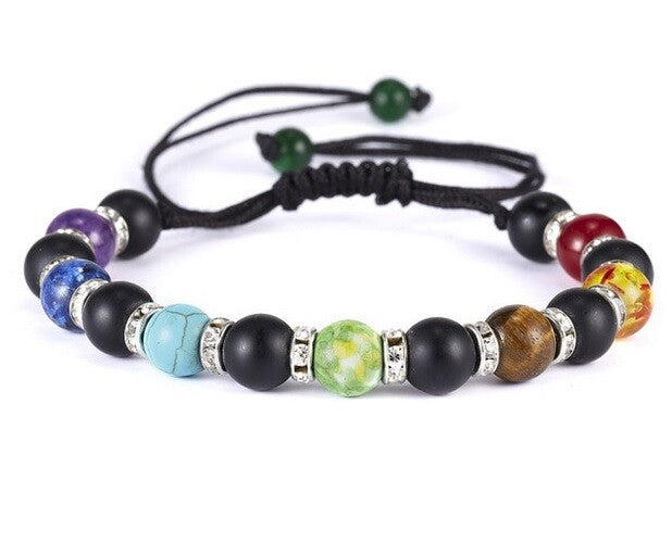 7 Chakra Beads Rainbow Bracelet Positive Energy Spiritual Healing Reiki Gift
