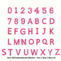 Pink Letter Number Patch Iron on Sew on Alphabet Embroidered Letters Patches
