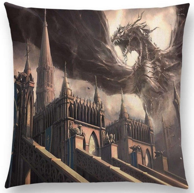 Dragon Cushion Cover Fantasy Mystical Magic Dragon Cushions 18" x 18" - 5
