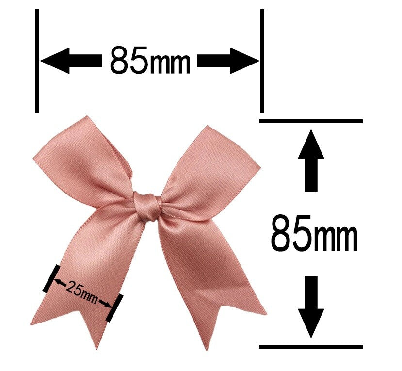 8.5cm Satin Bows 25mm Pre Tied Ribbon Sewing Crafts Wedding Cards Scrapbook