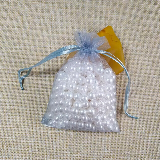 Organza Gift Bag Jewellery Wedding Favour Packing Supplies Bags 7x8.5cm - Silver