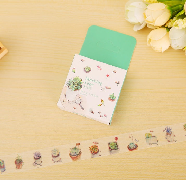 Gardening Plant Washi Tape Decorative Paper Sticky Adhesive Sticker Craft UK 10M