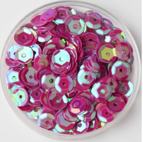 550 / 1200 Round 5mm Loose Sequin Sewing Trim Costume Sequins Craft - 36 COLOURS - AB Fuchsia
