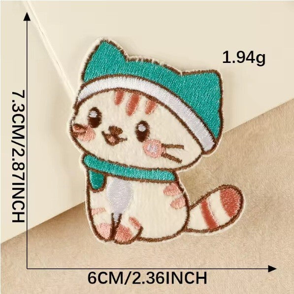 Cat Patch Cute Kawaii Kitty Embroidered Patches Iron on / Stick on / Sew on Cats - 3