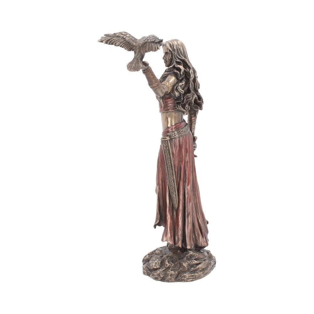 Morrigan & Crow Figurine Bronze Ornament Celtic Goddess of War & Death