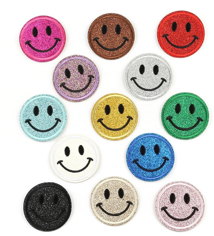 Glitter Patch Applique Customise Iron on Patches 5.5cm
