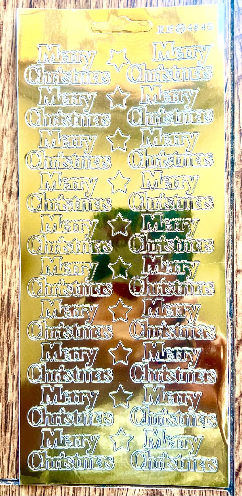 Mirror Shine Merry Christmas Peel Off Sticker Card Making Craft Stickers - Gold