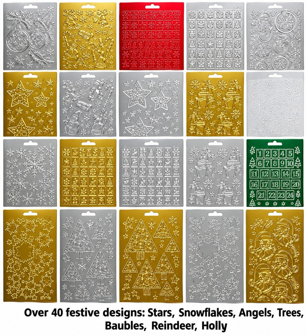 Christmas Peel Off Sticker Snowflake Star Santa Reindeer Snowman Craft Stickers