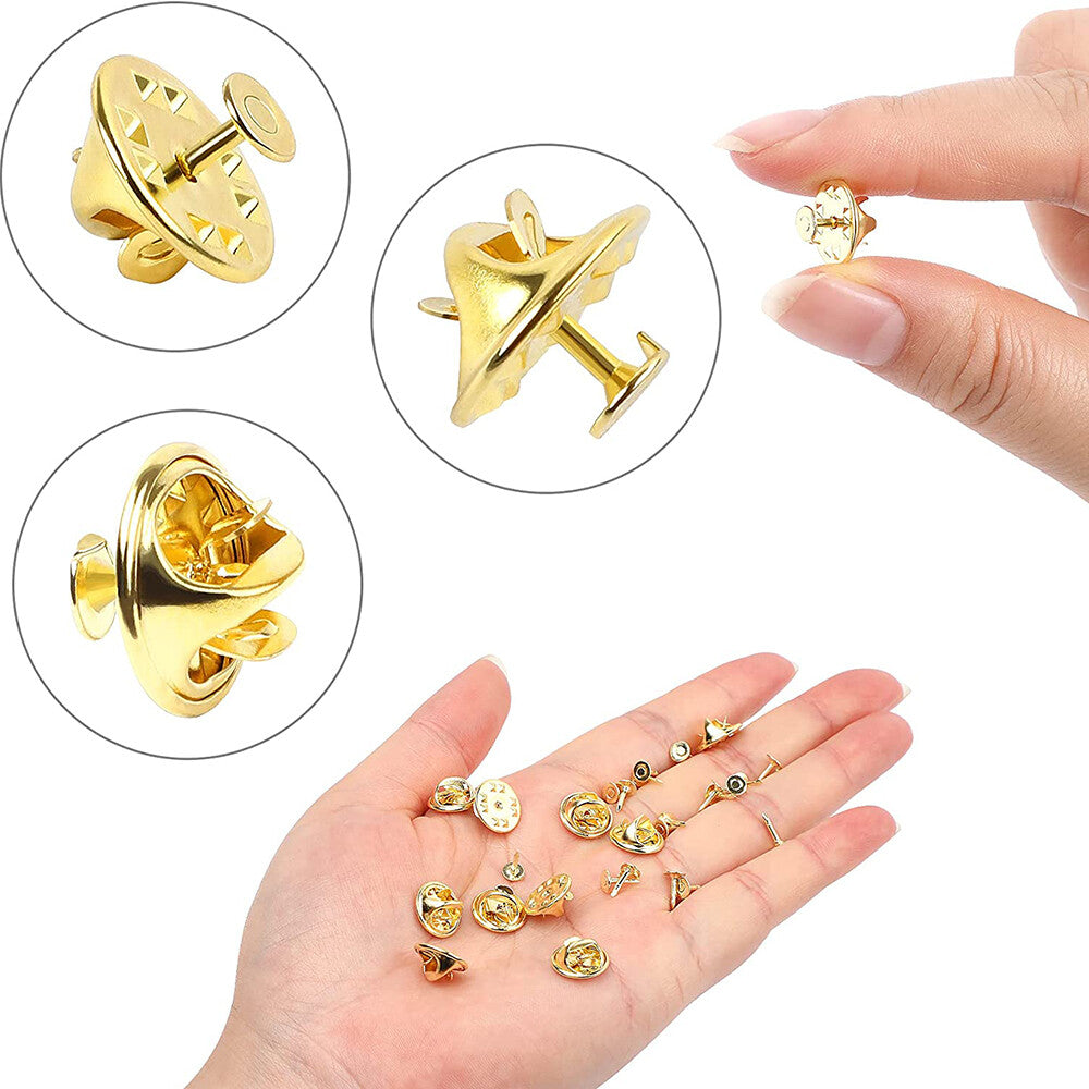 Butterfly Clutch Clips with Stud Pin Badge Backs Lapel Brooch Clasp