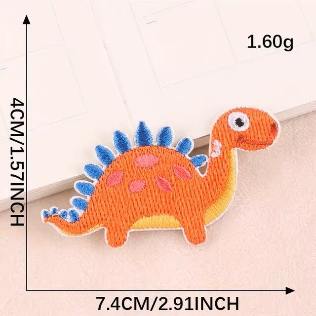 Dinosaur Patch Cartoon Animal Patches Iron on Letter Customise Clothing - 7