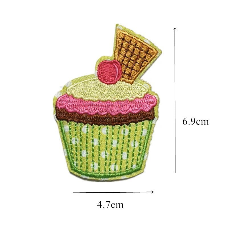 Cupcake Embroidery Patch Cake Patches Iron on / Sew / Glue Embroidered Cakes - 1