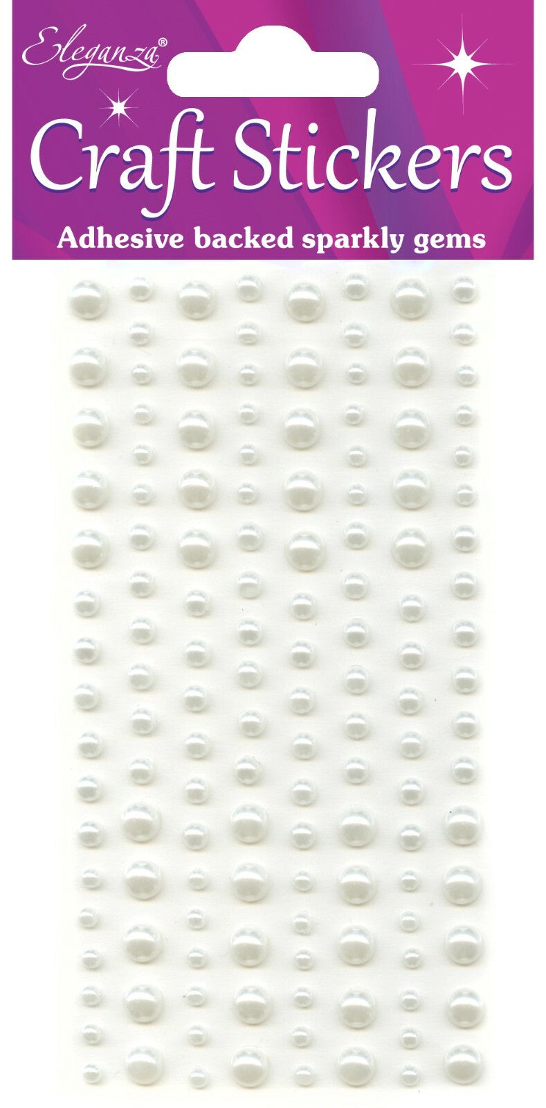 Self Adhesive Stickers Diamante Embellishments Rhinestone Wedding Card Scrapbook - Ivory 3mm-6mm x 136pcs Pearls Per Sheet