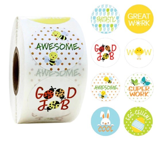 Kids Reward Stickers Labels Well Done Children's School Teachers & Nursery 25mm - Design 22