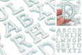 Blue & Pearl Rhinestone Letter Patch Patches Glue on Sew on Alphabet Crystal