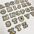 Sequin Letter Patch Patches Iron or Sew on Alphabet Sequins Silver Embroidery
