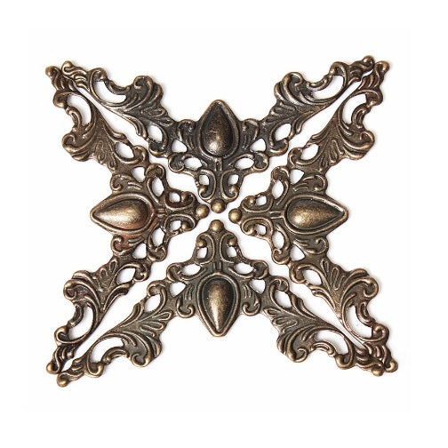Antique Brass Effect Applique Furniture Corner Piece Decorative Ornate