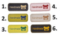 Faux Leather Labels Hand Made With Love Sew On Clothing Tags 50x15mm, Round & Bear - Bear Colour 6