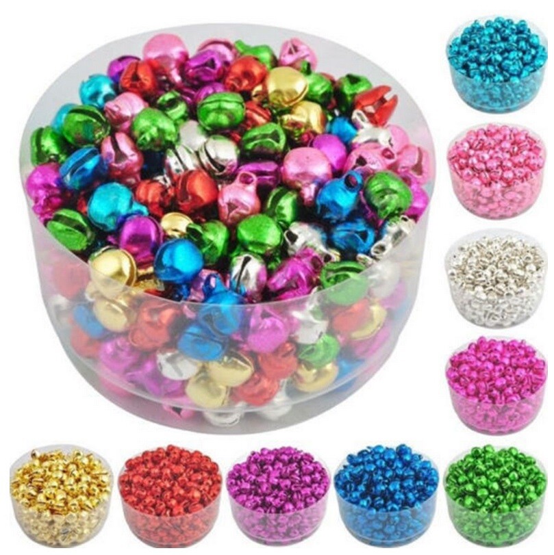 Jingle Bells Multicoloured Gold Silver Charms Card Craft 6/8mm