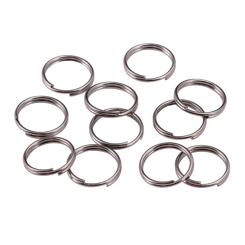 10mm Gun Black Keyring Split Rings Key Chain Jewellery Link Craft Links