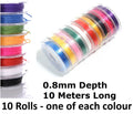 10 Roll Mixed Colour Set Strong Stretchy Beading Elastic Thread 0.8mm 10m/roll