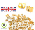 Gold Butterfly Earring Backs Spares Craft Jewellery Back - Various Quantities