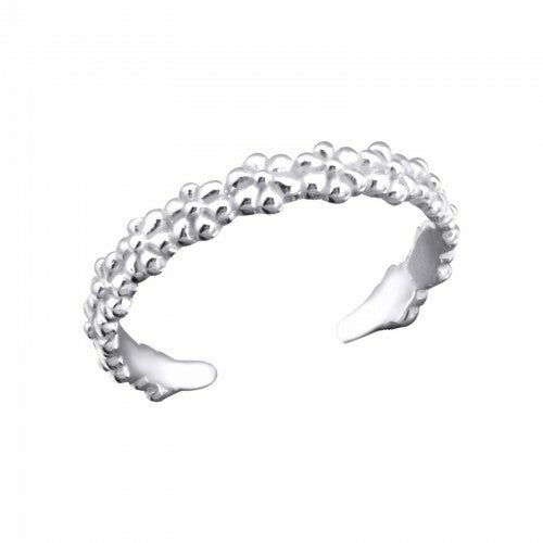 925 Sterling Silver Adjustable Midi Ring Finger Stackable Toe Ring Jewellery #2 - Flowers 2