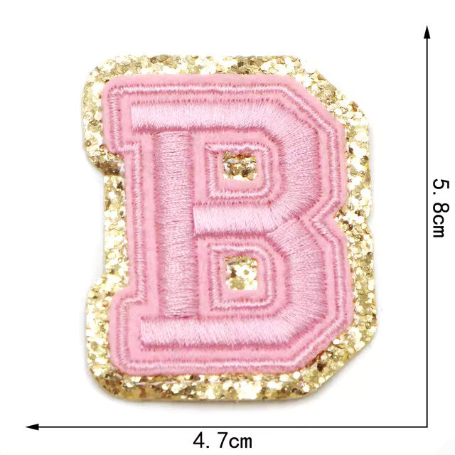 3D Gold & Coloured Patch Embroidered Letter Patches Iron on Alphabet 6cm