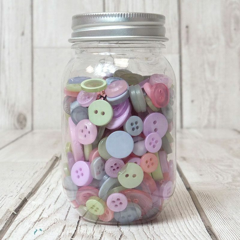Jar of Buttons Assortment Button Button It! Craft Scrapbook Cardmaking Hunkydory