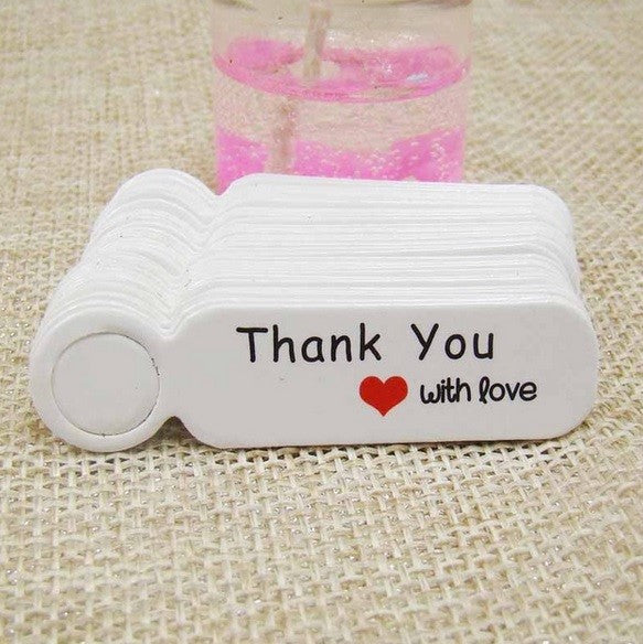 Craft Paper Tags 'Handmade with Love' & 'Thank You' Hand Made Mini Gift Tags - 11